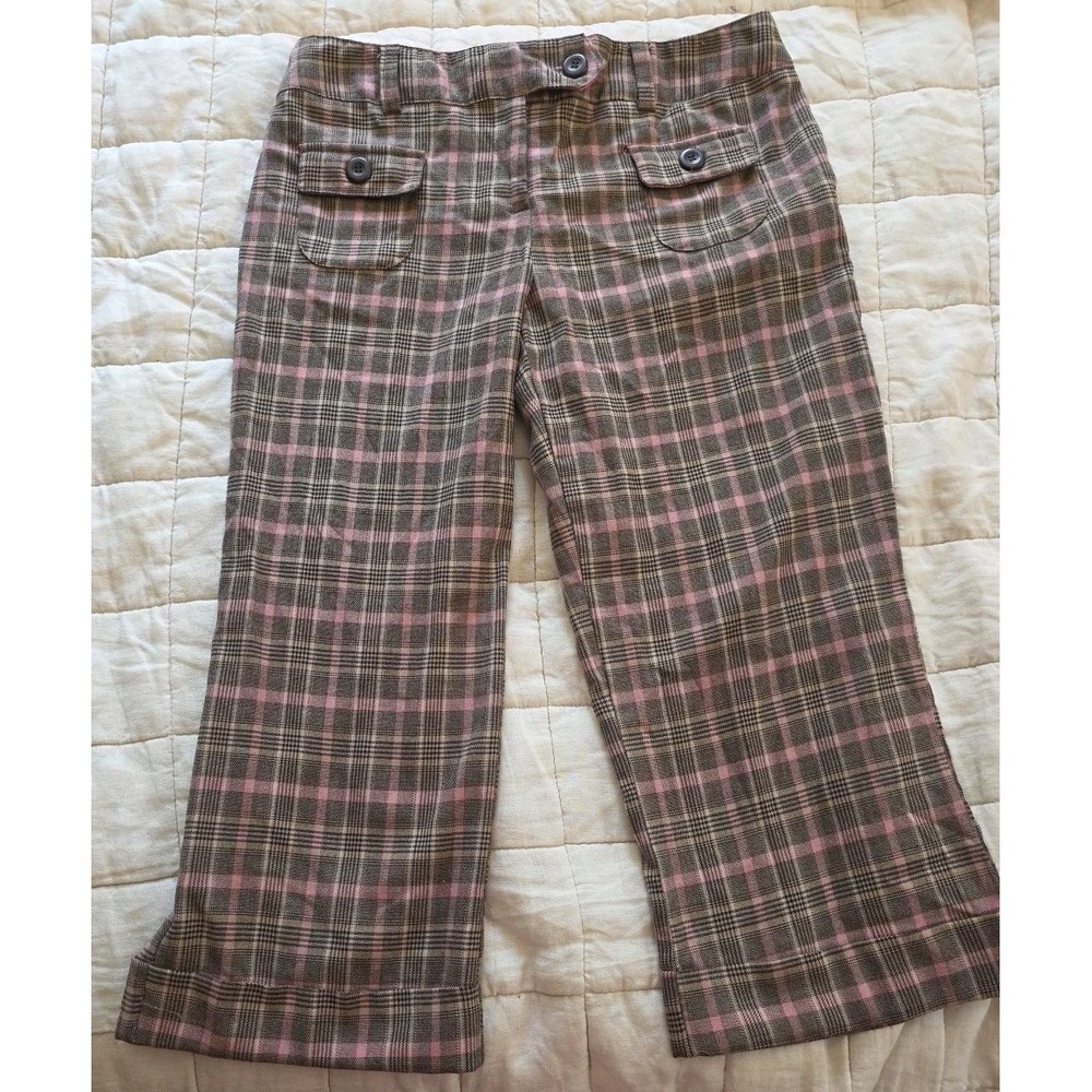 No Boundaries‎ Dress Pants Juniors Sz 9 Plaid Capris Y2K Low Rise Preppy